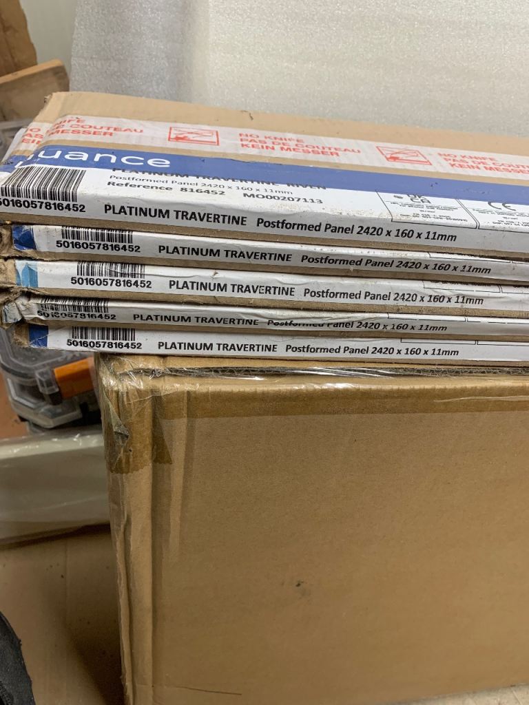 image for NUANCE Postformed panels ( platinum travertine) also (Light Portland ) colours 