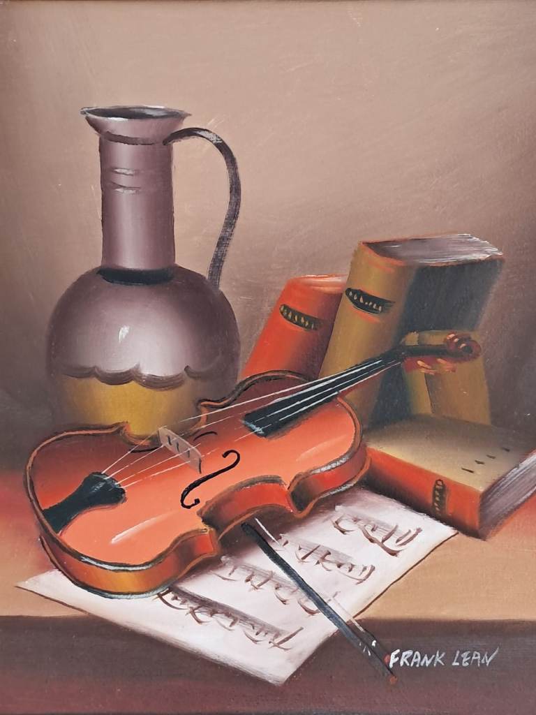 FRANK LEAN STILL LIFE - ON CANVAS - EXCELLENT GOLD FRAME