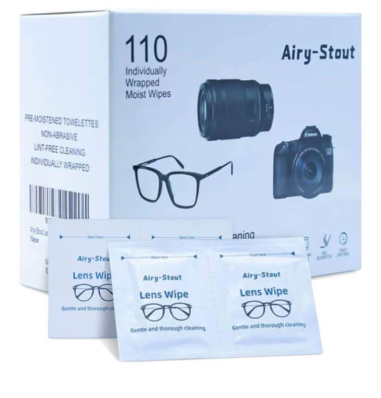 Airy-Stout 110 Individually Wrapped Lens Wipes – New