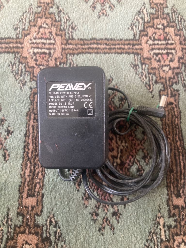 Peavey 16v 1100ma Plug-in Power Supply for Audio Equipment