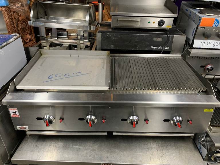 NEW CATERING Commercial Gas Griddle and Grill Combo – 60cm,  CAFE CHICKEN PIZZA RESTAURANT SHOP