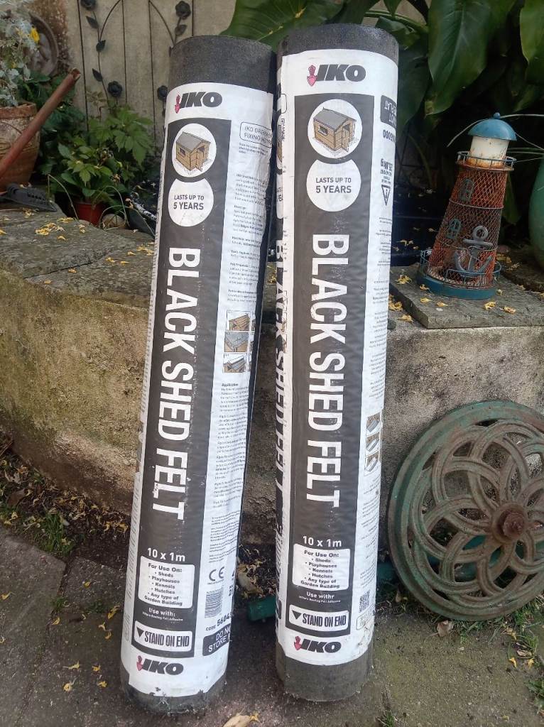 New IKO Black Shed Felt 10 x 1m Rolls