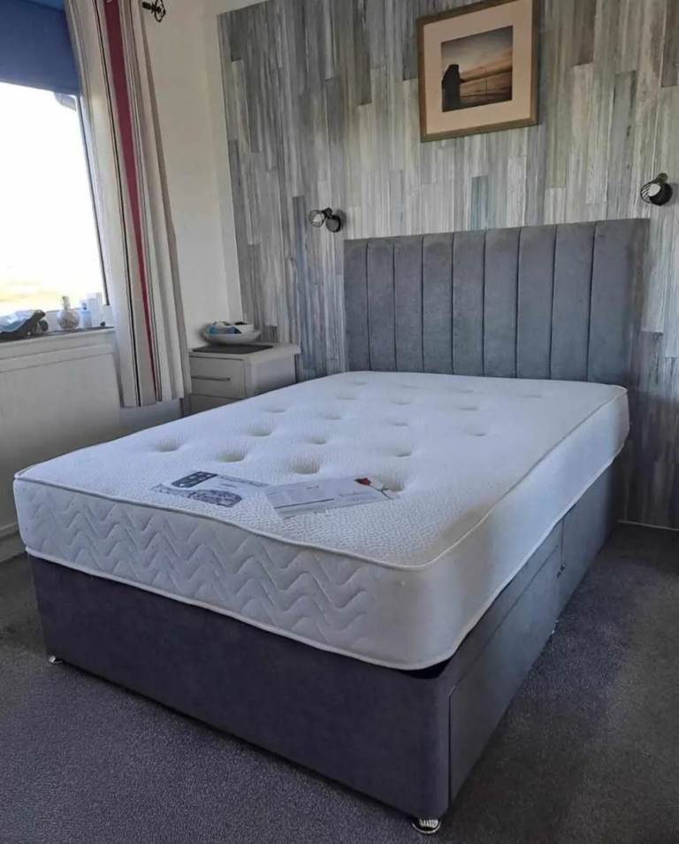  Elegant Home Divan Double Bed With Mattress & Headboard 🌸 25% Off **