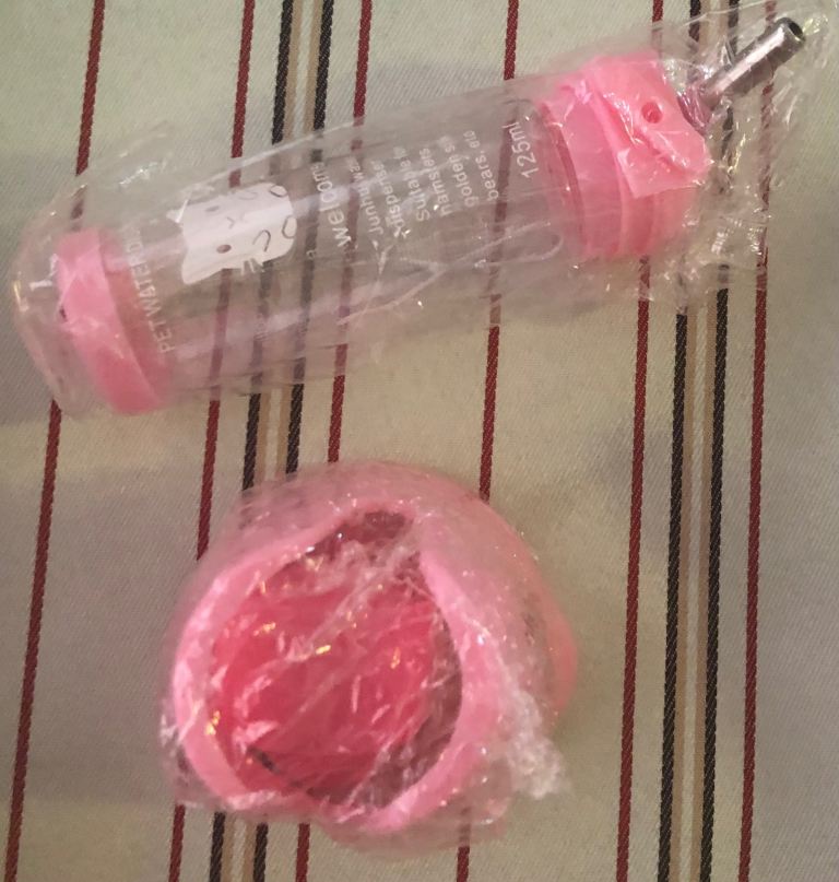 Pink water bottle dispenser 
