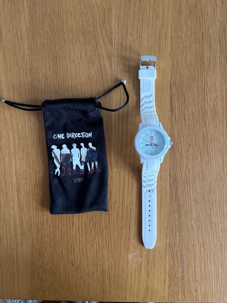 One Direction White Watch with Drawstring Pouch - Good Condition