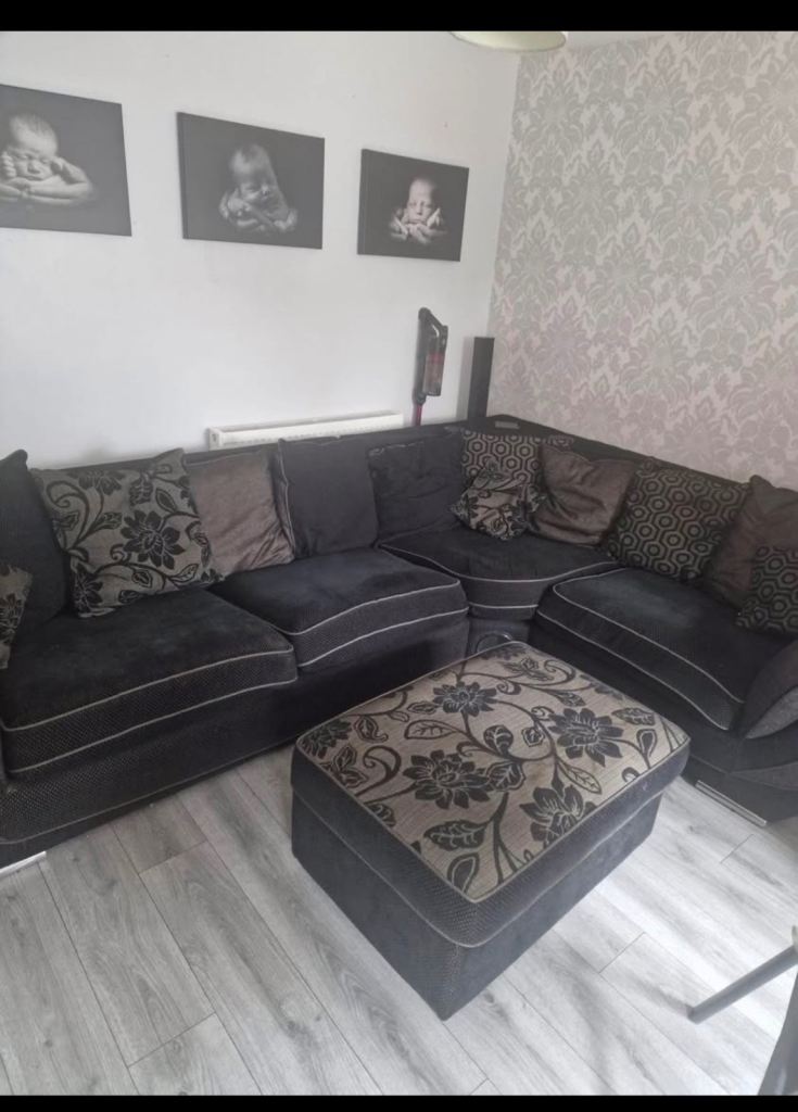 Large corner sofa with speaker 