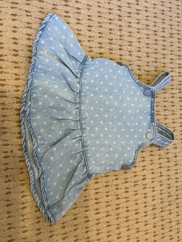 Primark Baby Denim Girls Polka Dot Dungarees Dress - 0-3 Months | in Newmachar, Aberdeen