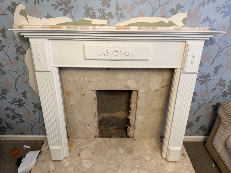 Fireplace mantle plus marble