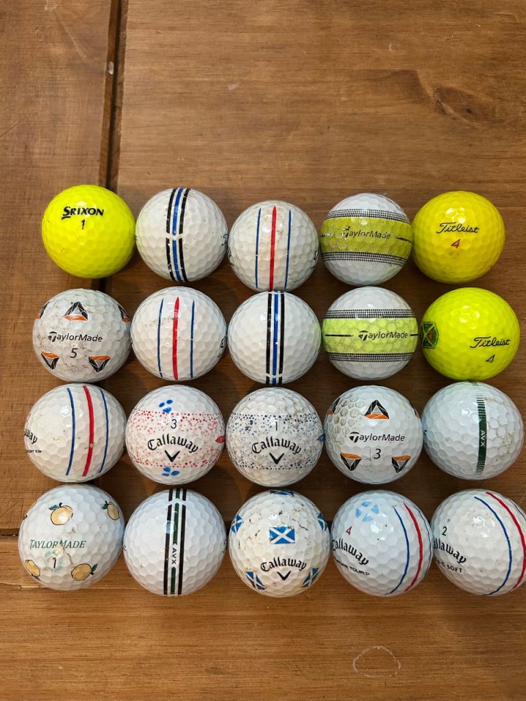 20 B Grade Elite Model Golf Balls - Mixed Brands