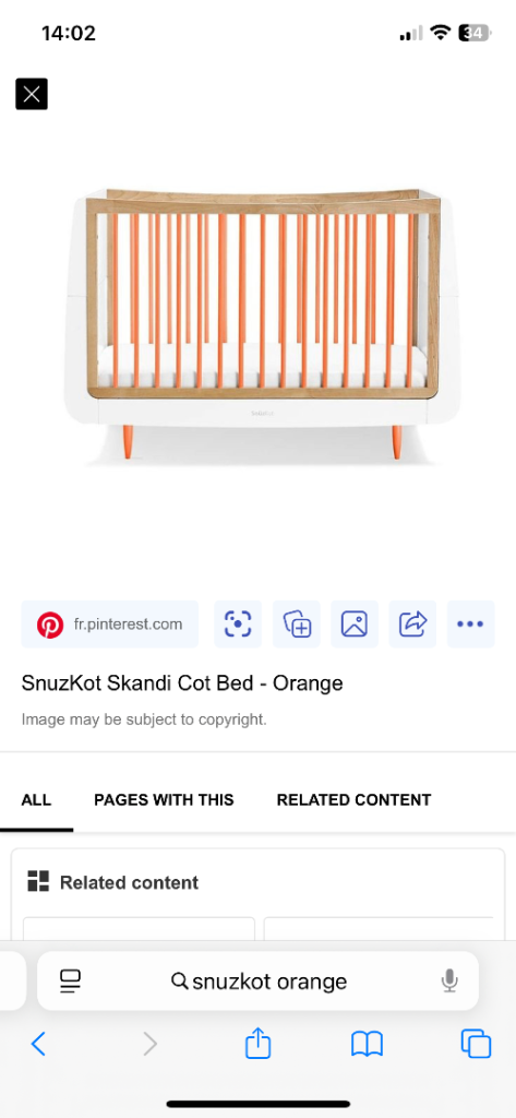 SnuzKot Skandi Cot Bed - Orange & White