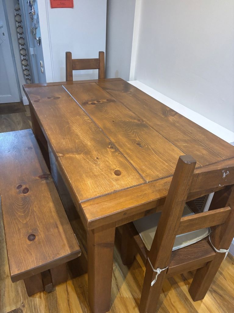 Dining table and chairs. 