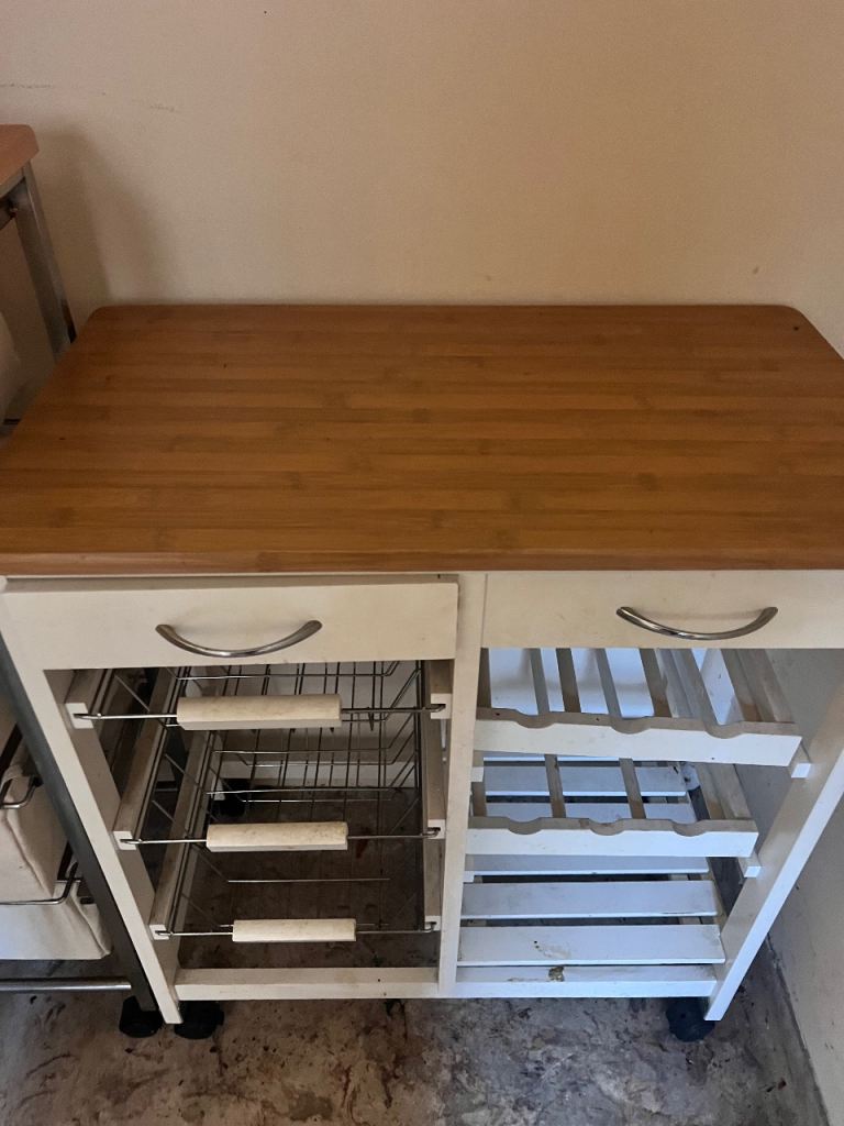 Kitchen Trolley with Wine Rack