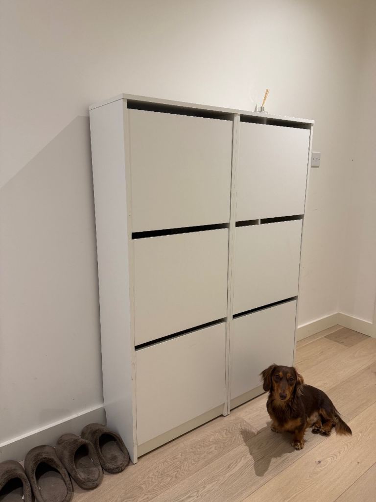 IKEA White Shoe Cabinet / Hallway Shoe Storage – 2 Units Combined – Ready to Use – Collection E16