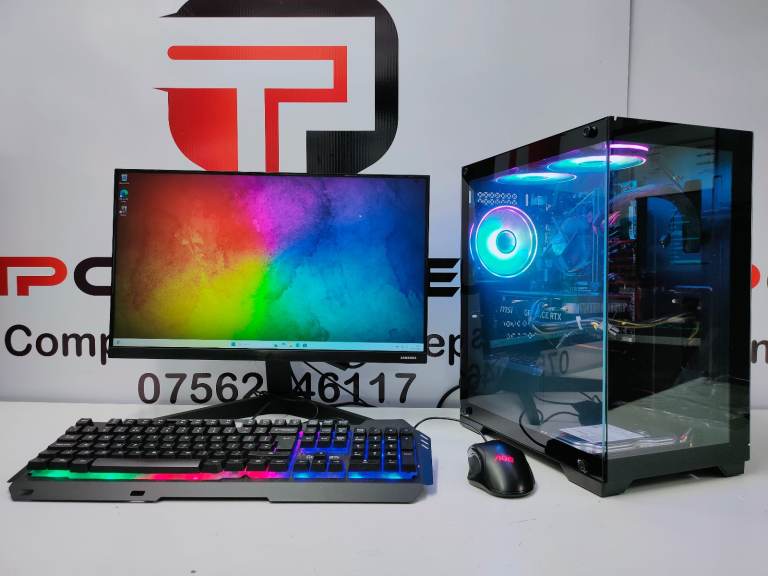 Gaming Desktop Computer PC Setup with Monitor | intel i7 | RTX 4060 | 16GB RAM