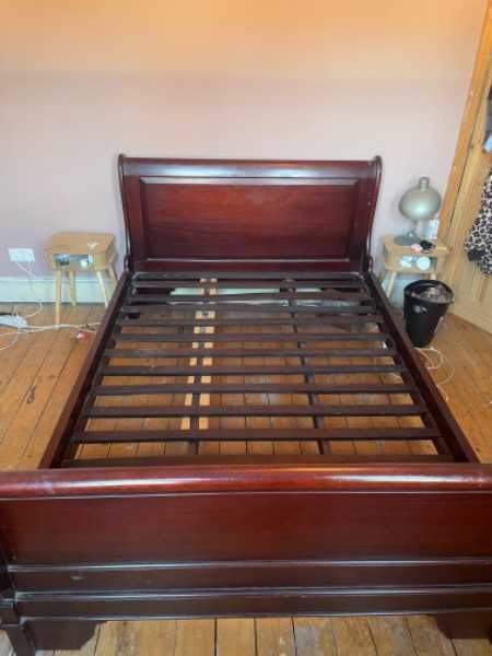 Mahogany double sleigh bed