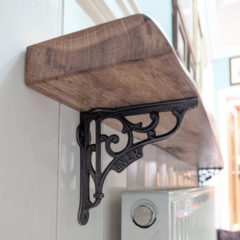 OAK RADIATOR SHELVES £P.O.A & BRACKETS AND WAX FINISHES. (From £5.25 brackets, finishes and oils)