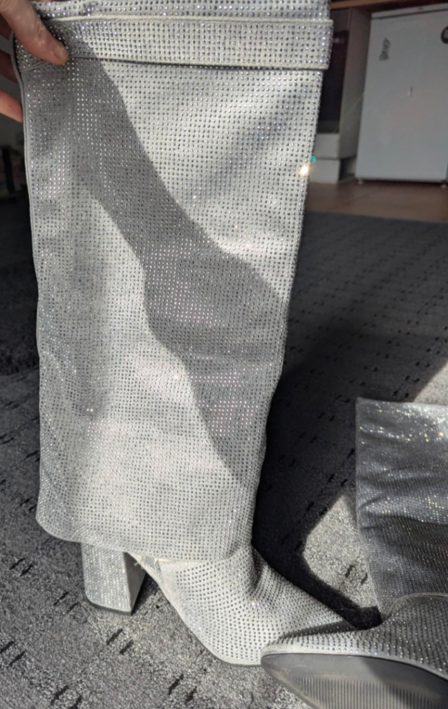 Silver sparkly rinestone boots