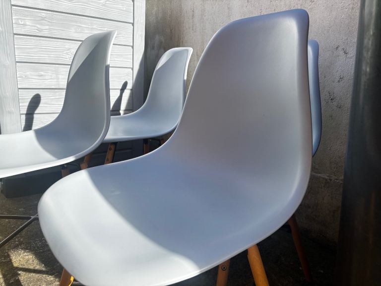 Light blue / grey kitchen table chairs 
