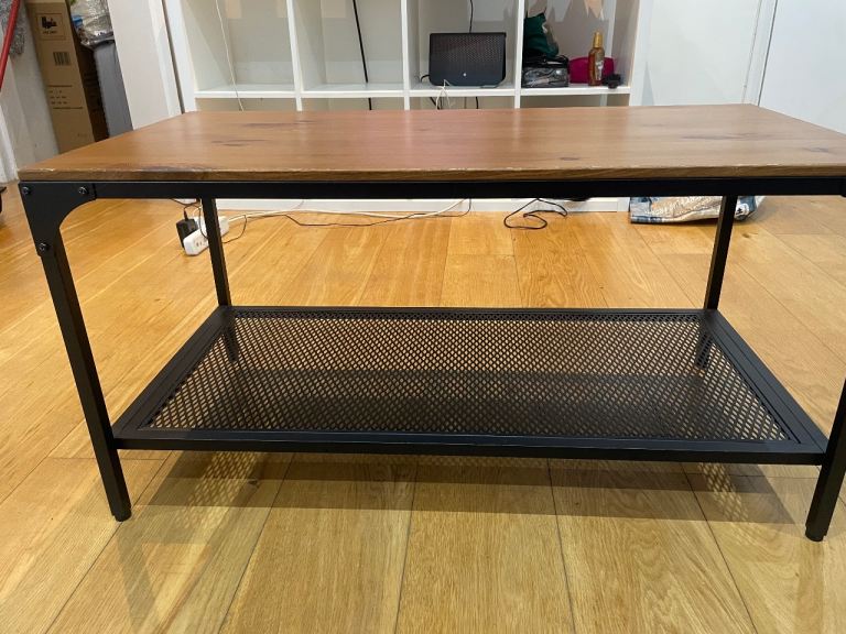 Wood and metal coffee table