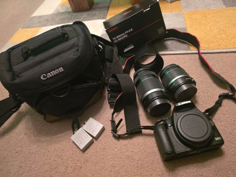 Canon 500D DSLR Camera Kit with Lenses and Bag