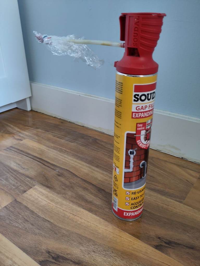 Expanding foam - opened but secured 