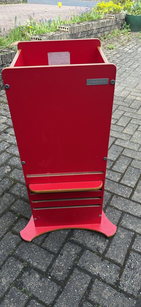 Red Wooden Children's Learning Tower / Kitchen Helper Stool