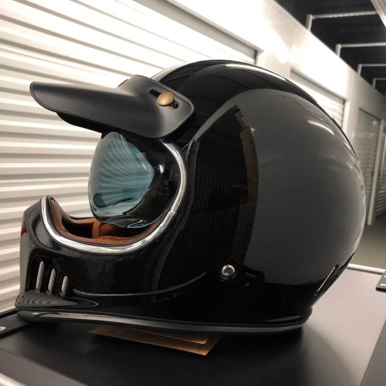 retro motorcycle helmet with google, brand new