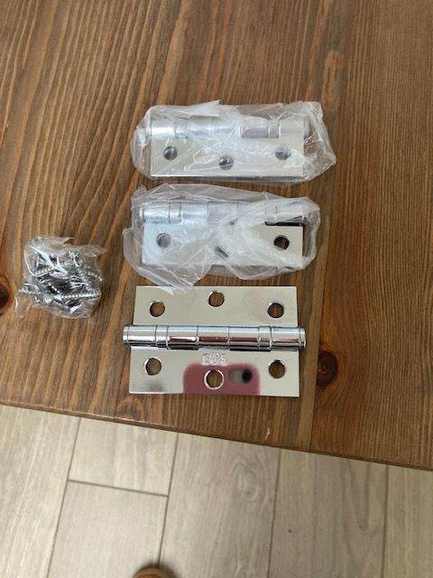 3 x 3 inch Carlisle CHROME PLATED on BRASS  bearing hinges   only £5 for 3 