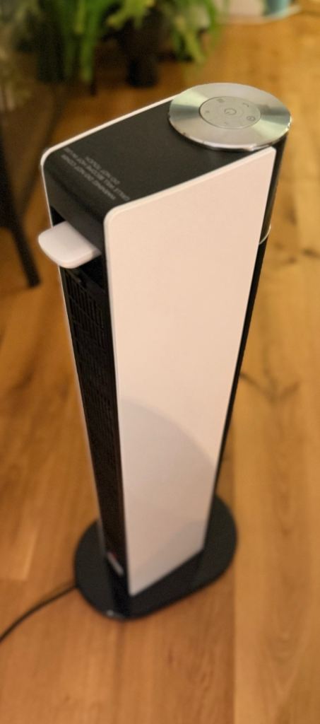 Tall tower fan heater black