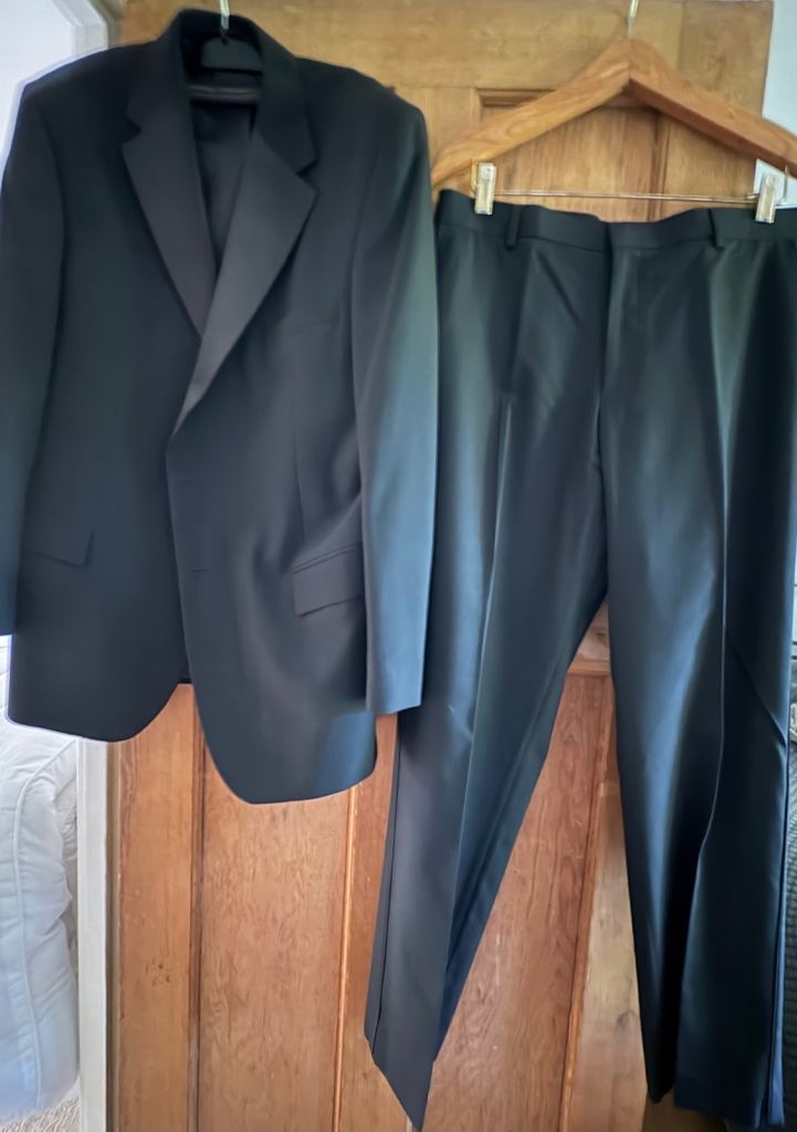 Men’s Black Marks And Spencer’s Dinner Suit Jacket And Trousers 