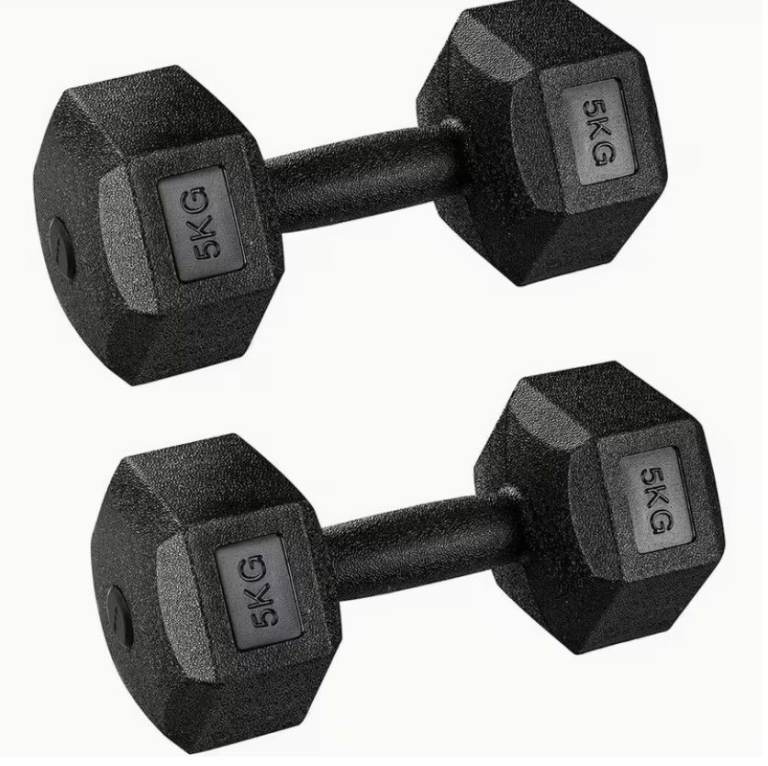 Pair of 5KG Hex Dumbbells – Brand New