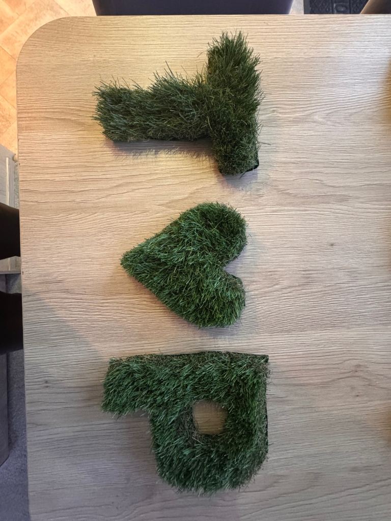 artificial grass numbers letters and logos made to order