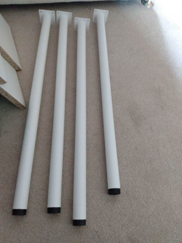 4 White Steel Tubular Legs