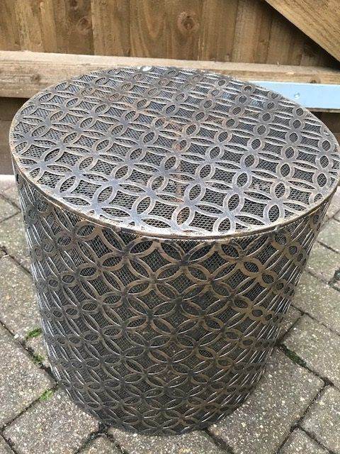 Metal Aluminium Mesh Nested Side Tables Coffee Lamp Book Plant Stand Set of 2