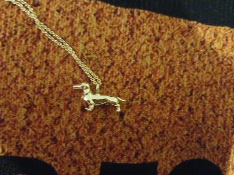 NEW Sterling silver dachshund necklace 