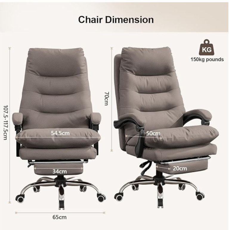Office Chair with Foot Rest Gaming Chair Ergonomic Executive Desk Chair High Back Computer Chair