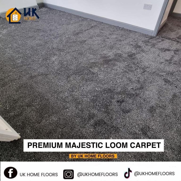 NEW UK Home Floors Premium Majestic Loom Carpet - Grey