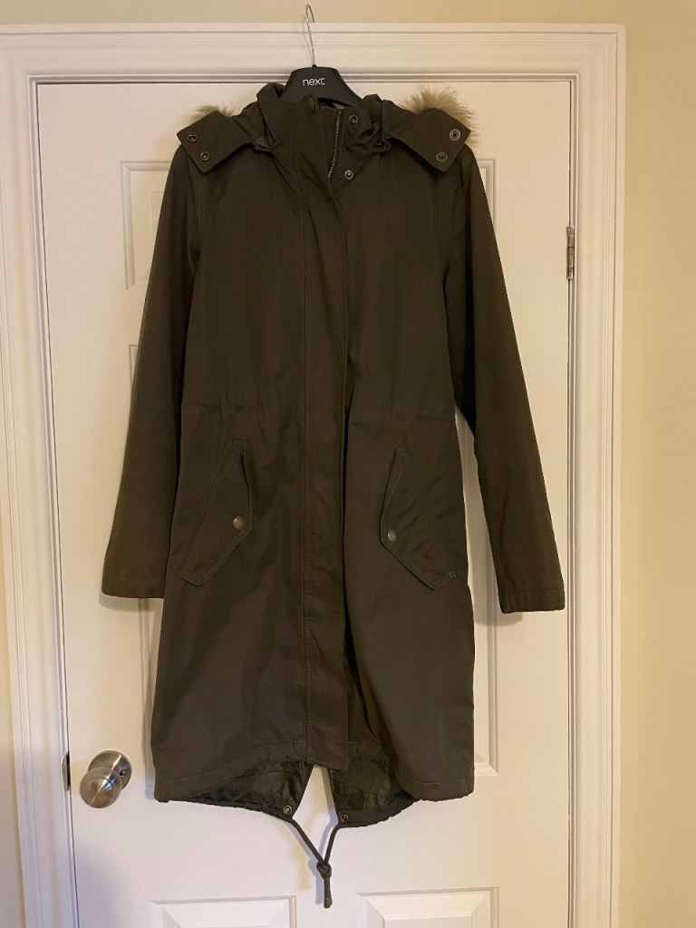 Joules Parka Style Jacket with Detachable Fur Hood Size 10