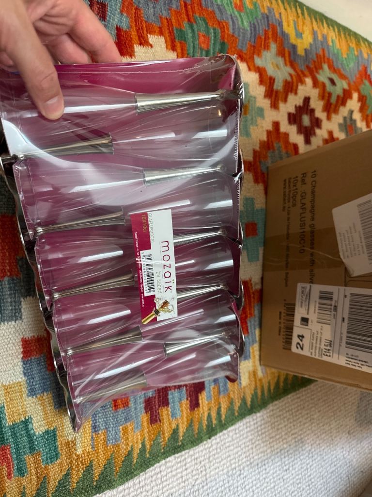 Plastic champagne flutes - 50 pieces brand new unopened 