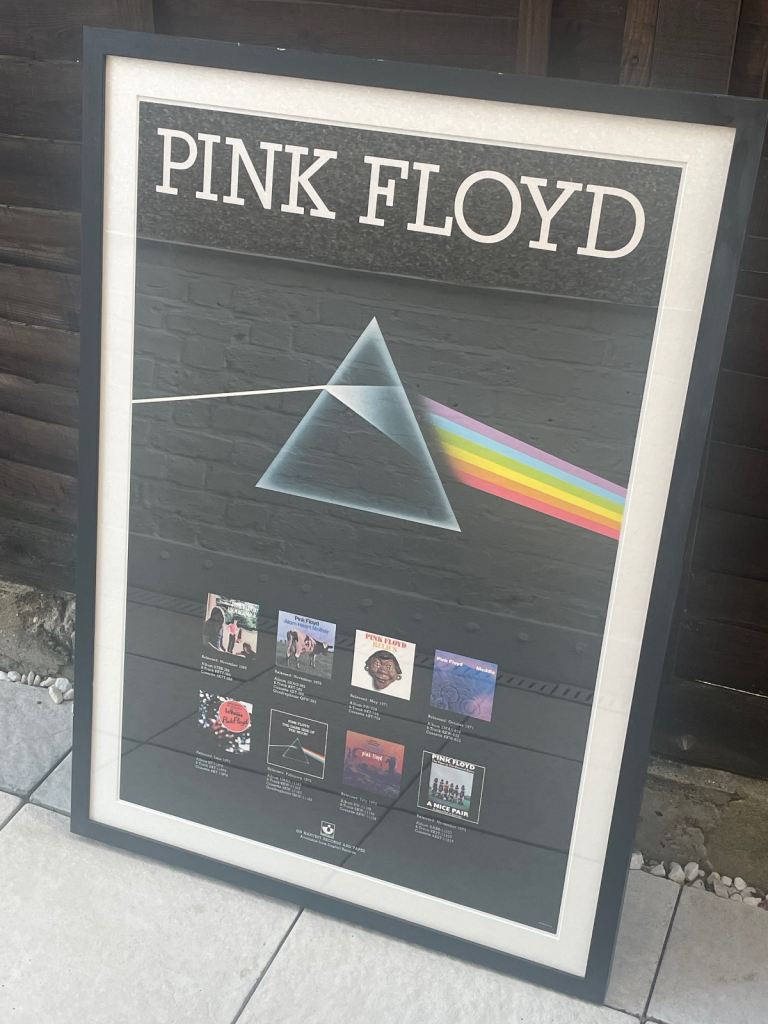 RARE 100% AUTHENTIC PINK FLOYD DARK SIDE OF THE MOON POSTER & FRAME