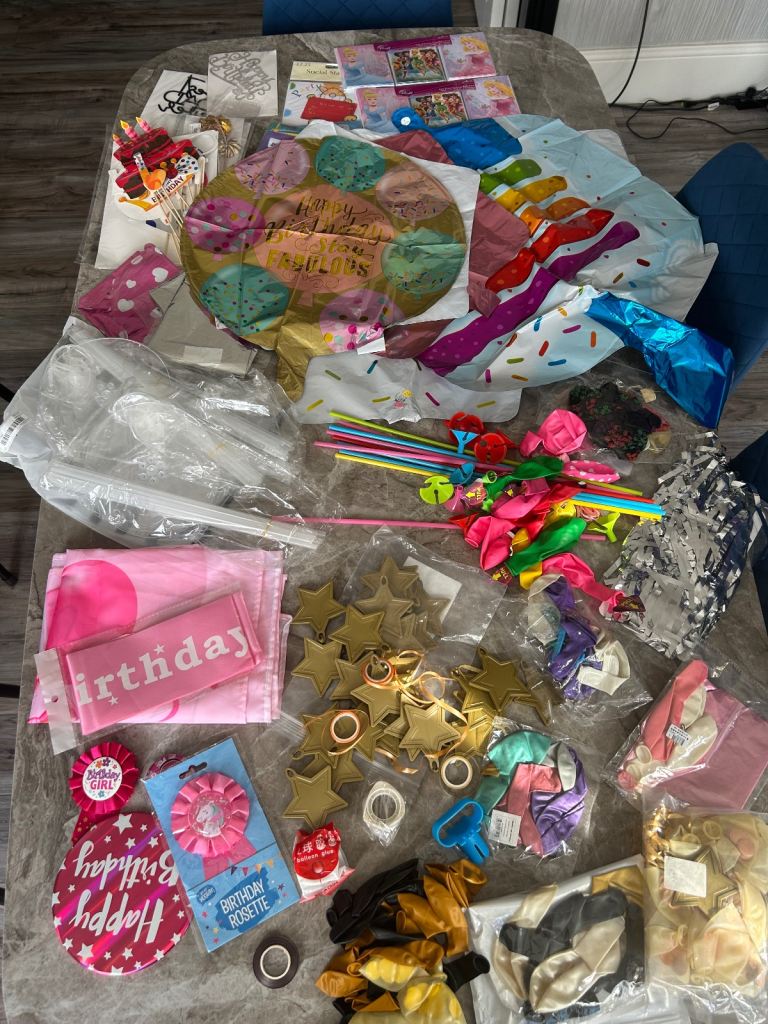 Massive Kids Party Decorations & Balloons Bundle 60+ items