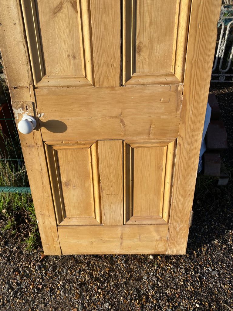 Victorian striped pine 4 panel door 