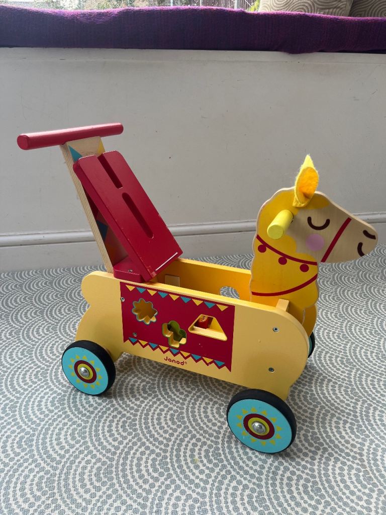 Llama Ride-On/Walker by Janod + for 1-4yo kids + v. good condition
