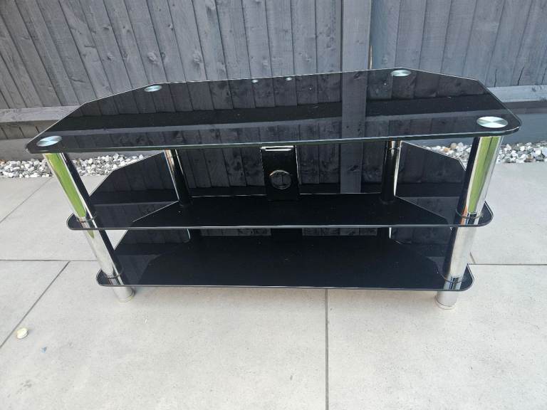 TV Black Glass Stand