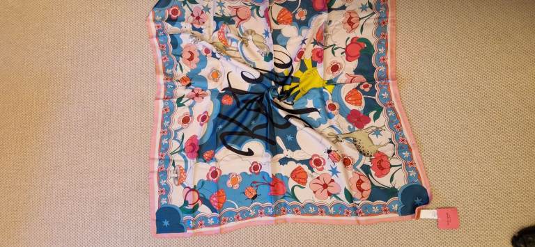 Kate Spade, new 100% silk scarf, bunnies 🐰 
