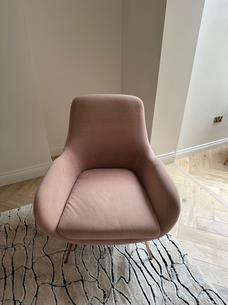 Made .com Pink Velvet Chair 