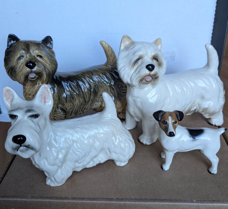 Coopercraft Terrier Figurines (Westie Cairn Scottie Jack Russell) vintage