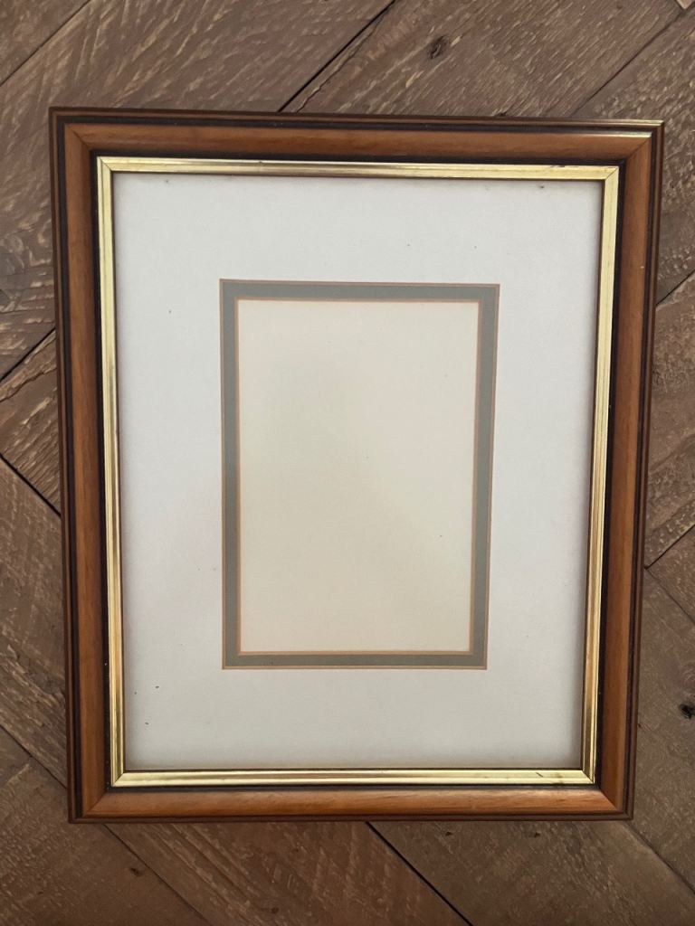 Three Wooden Picture Frames with Gold Inner Trim – Good Condition
