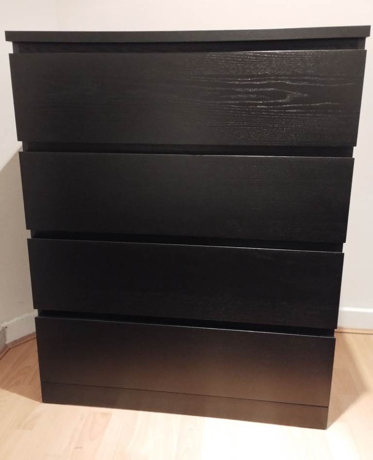 IKEA MALM Chest Of Drawers x 4 - Black - As New