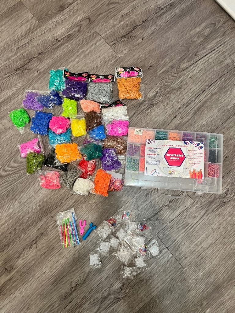 Huge Loom Band Bundle with Storage Box and Tools – As Good As New